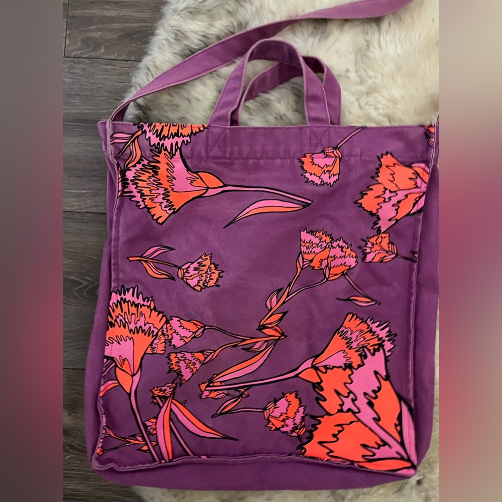 Jacobs"Marc Jacobs Purple Multi-Purpose Canvas Reusable Tote Bag - Picture 6 of 11